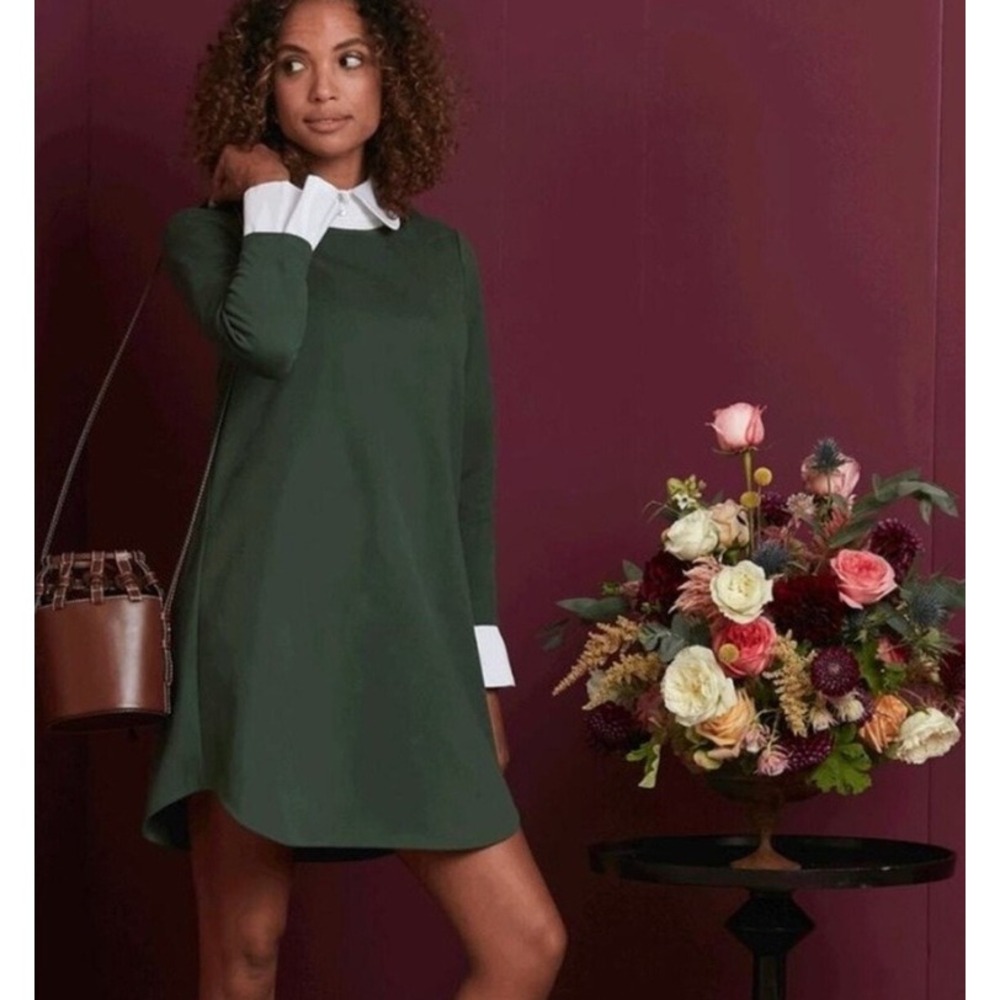 Tuckernuck Dakotah Collar Dress‎ in English Ivy Green sz L